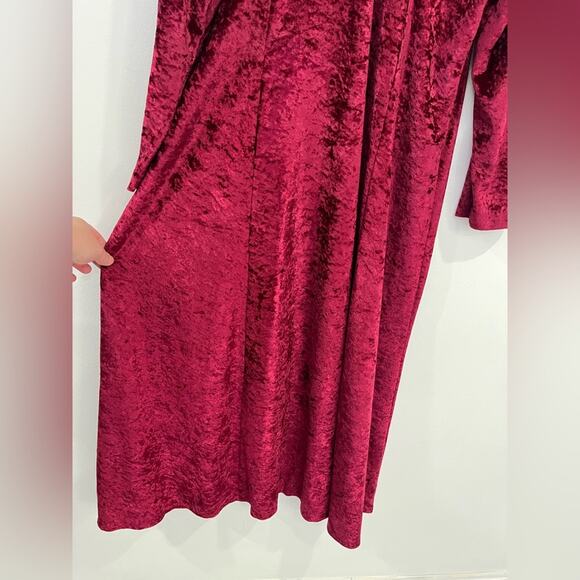 Fashion Bug Vtg Velvet Burnout Maxi Dress Long Sleeve 20 Festival Boho Whimsical - Picture 6 of 8